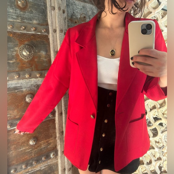 Bright Red Blazer - Picture 5 of 6
